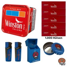 Winston Red/Rot Volumentabak Titan Box 260g, Hülsen, Feuerzeuge, Ascher, Box