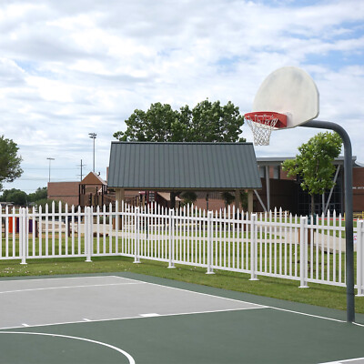 #ad #ad 84#x27;#x27;W 30#x27;#x27; 36quot;H White Vinyl Spaced Picket Fence Panel with 20 34 Pointed Pickets $44.64