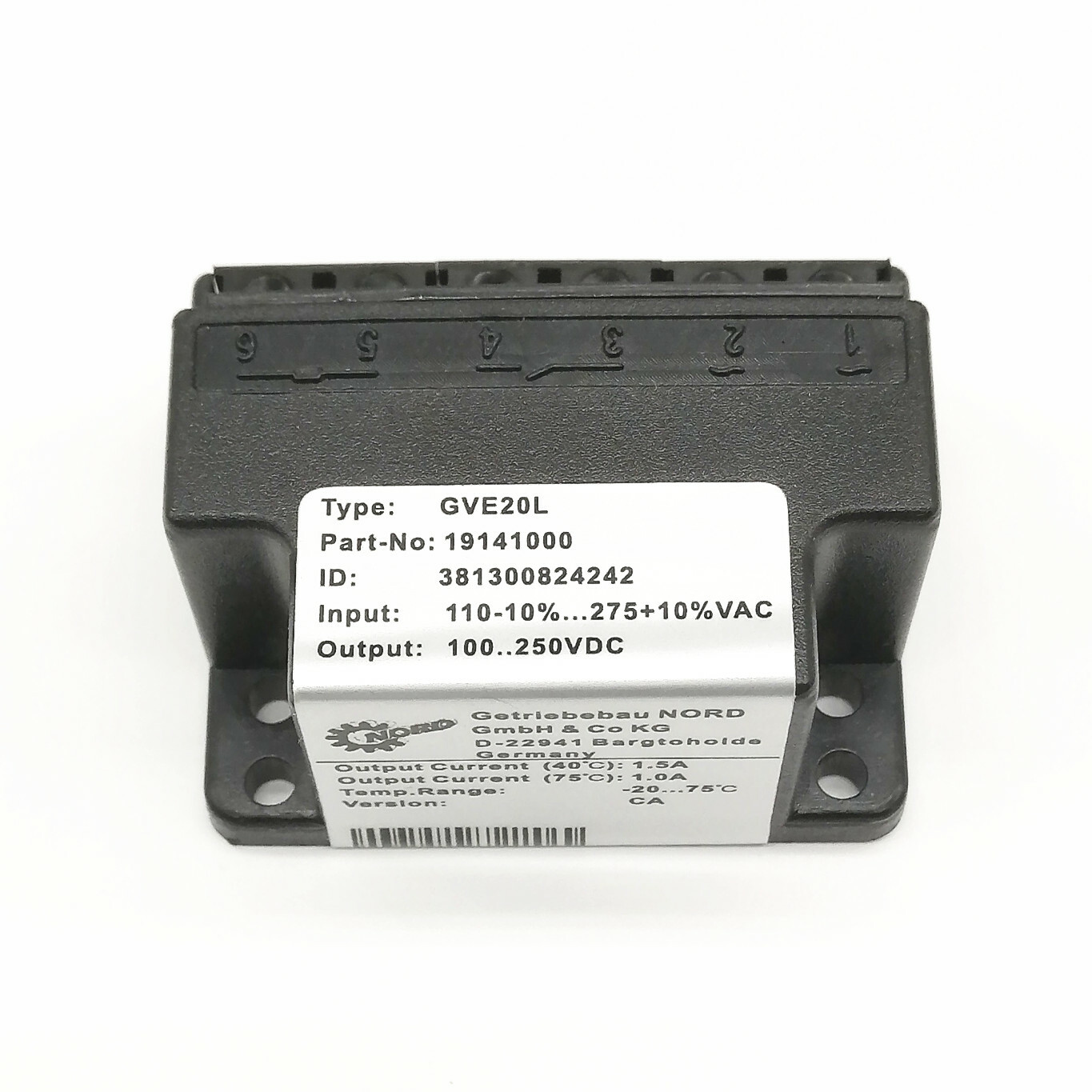 Original NORD Rectifier GVE20L 19141000 110V 10 275V 10 VAC 100 original-nord-rectifier-gve20l-19141000-110v-10-275v-10-vac-100