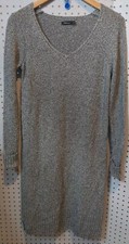 Reitmans Sweater Dress Small Long Sleeve Black White Knit Vneck