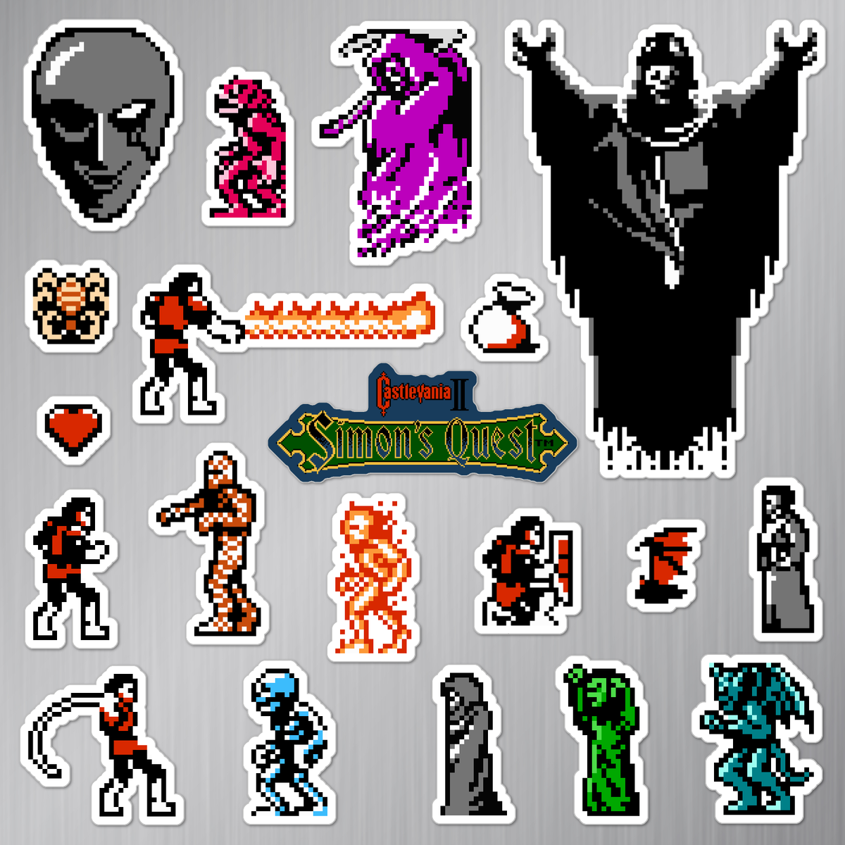 Castlevania II 2 Magnets Simons Quest Nintendo NES Pixel Art 20