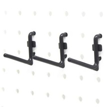 200PCS 1.5" Pegboard Hooks Kit L-Style Black Organizer for Tools Accessories