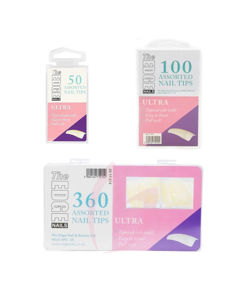 The Edge Nails Ultra False Nail Tips Full Well Tapered All Sizes