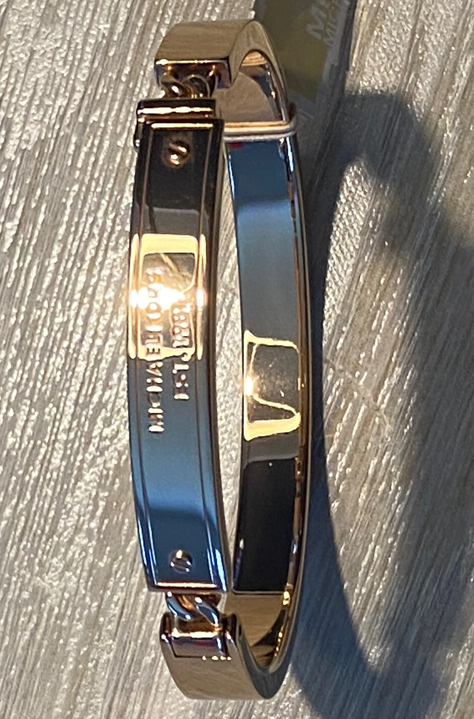 Bracciale Donna Michael Kors Oro Rosa Tono Bracciale Cerniera Nuovissimo