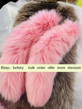 1/2/5 Lot wholesale Pink Fox tails ( dyed from white fox ) keychain Bag pendant