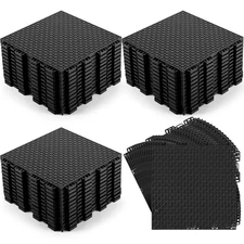 50 Pack Drainage Mats Interlocking Rubber Floor Tiles 10" x 10" Non Slip Rubb...