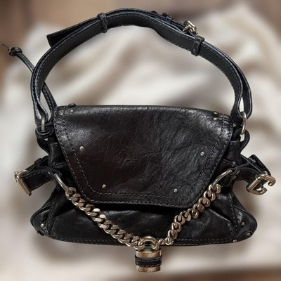 Chloe Paddington Black leather Hand Bag Vintage Y2K with Dust Bag Authentic JPN!