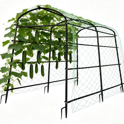 Metal Garden Trellis Arch 87 Inch Heavy Duty Anti Rust Black FRFHJ-XZ1642 unho