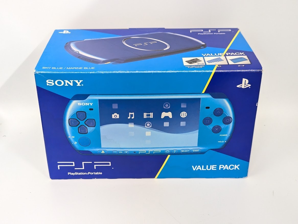 B5889 Sony PSP 3000 console Sky Blue Marine Blue Handheld system