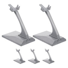 5Pcs Durable Grey Plastic Airplane Figurine Stands for Tabletop Display