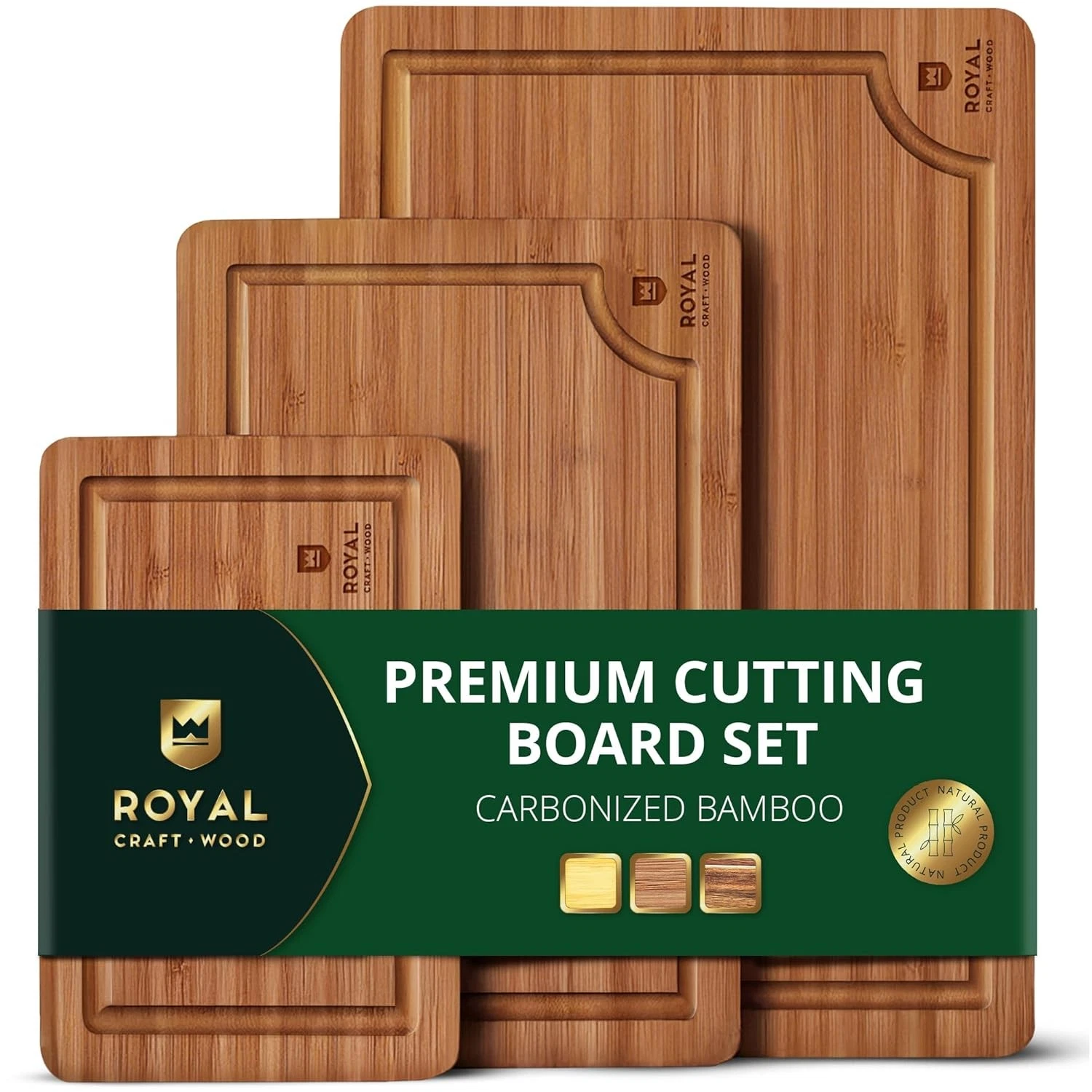 ROYAL CRAFT WOOD Wooden Cutting Boards for Kitchen Meal Prep & Serving - Non Tox