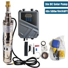 3" Solar Pump Submersible Pump Bore DC 48V 500W Deep Well Pump + MPPT Controller