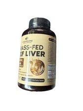 Wholesome Wellness Grass Fed Desiccated Beef Liver Capsules 180 Pills 750mg Each