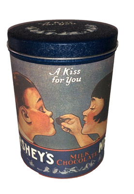 Hershey's Milk Chocolate Kisses Metal Tin Storage Container