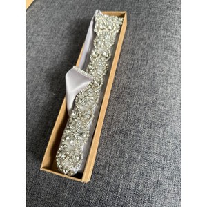 Sparkling Rhinestone Bridal Wedding Dress Belt Silver Crystal Embellished Sash