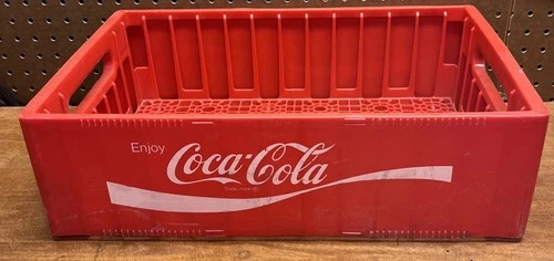 Vintage Coca-Cola Red Plastic Bottle Crate “Enjoy Coca-Cola” White Lettering