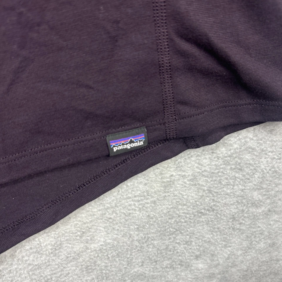 Patagonia 衬衫男式大号 Plum Capilene Cool Trail Henley 短袖骑行 — 第 3/4 张图片