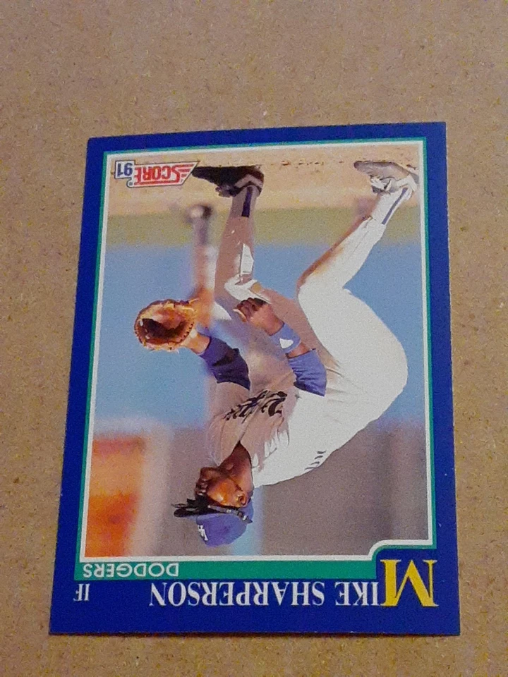 Mike Sharperson Los Angeles Dodgers 1991 Score #546 MLB Baseball Card LEFT FIELD - Image 3 of 4