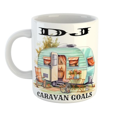 DJ CARAVAN GOALS Tasse - lustiges Geschenk für Wohnwagen-Träumer - Handarbeit - UK Ware