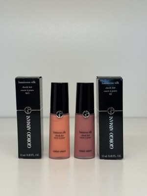 giorgio armani luminous silk cheek tint LOT! Rosy Peach & Delicate Mauve/NIB!