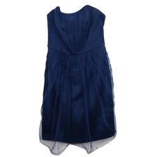 White by Vera Wang Navy Blue Strapless Tulle Mini Dress Bridesmaid Prom Dress 10