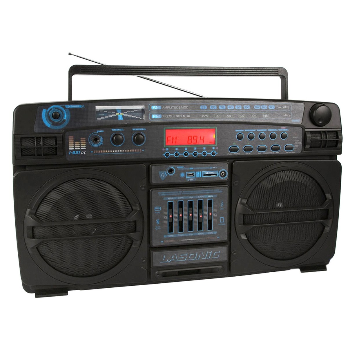 ラジオ・コンポ LASONIC i 931 Lasonic i-931BT Portable Bluetooth Ghetto Blaster - Black for sale