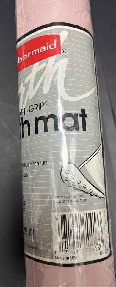 Винтажный безопасный коврик для ванны 1991 NOS Rubbermaid Safti-Grip 16 x 28 #BL2-7041 РОЗОВО-ЛИЛОВЫЙ - Изображение 2 из 4