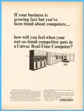 1964 Univac Real-Time Computer System Ad Sperry Rand Original 1960s Magazine Ad