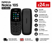 Brand New Nokia 105 4th Edition Unlocked Dual SIM Mobile Phone Black Fast Delive