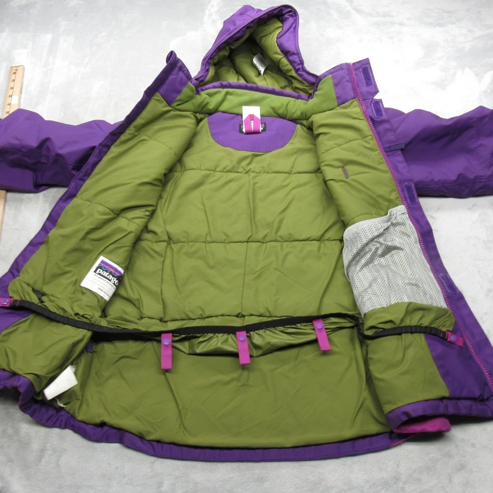 Patagonia Jacket Girls Large Purple Waterproof Hooded Insulated Snowbelle Ski - Image 3 of 4