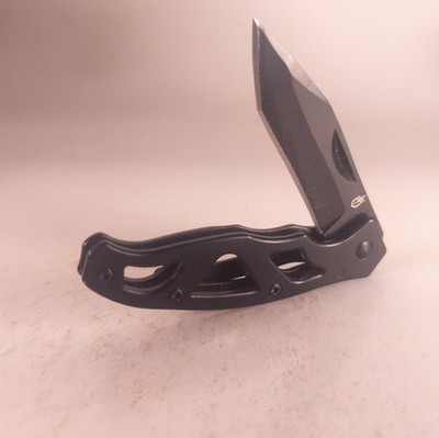 Gerber Paraframe Mini Black On Black Tanto Blade 5.25'' Open