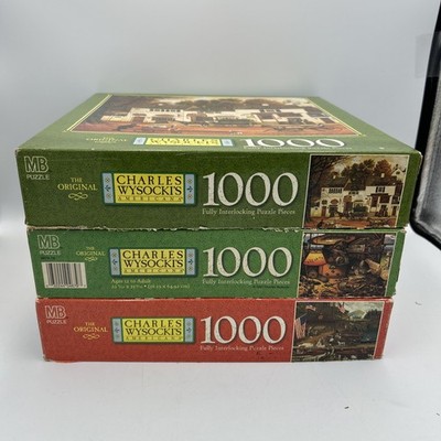 VTG 1997-98 1000 pc Puzzle Charles Wysocki Americana Puzzle Lot Of 3 - complete!