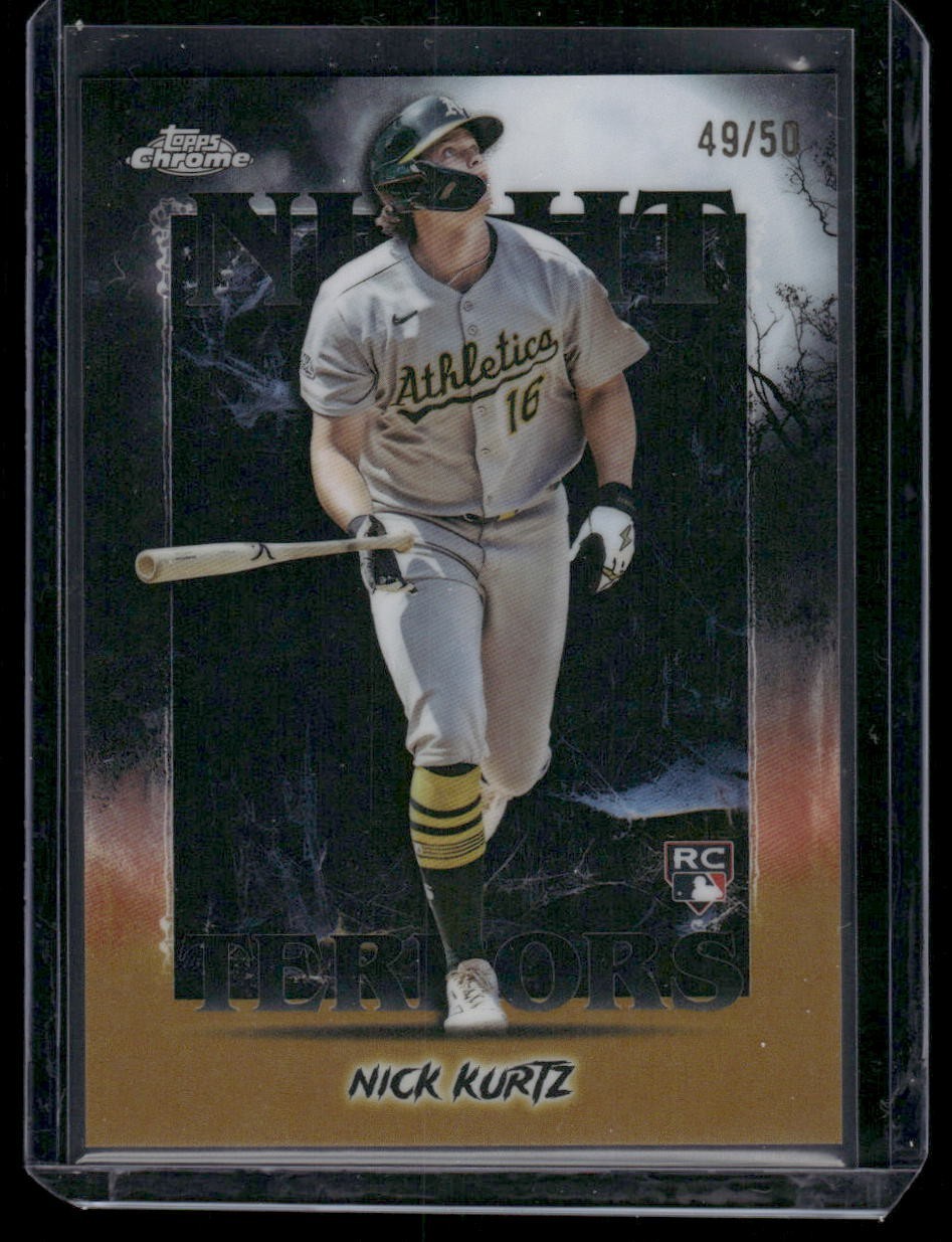 2025 Topps Chrome Update Nick Kurtz #NT-5 Night Terrors RC Gold 49/50