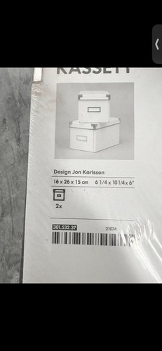 Nuove scatole portaoggetti e coperchi IKEA KASSETT nero medio 6-1/4" x 10-1/4" x 6" - Foto 2 di 3