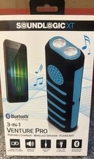 Sound Logic 3-IN-1 Venture Pro Portable Charger Wireless Speaker Flashlight New