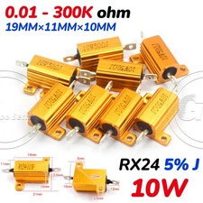 10W Resistor Metal Wirewound Range - Golden Load Aluminium 5% J 0.01 to 300K ohm