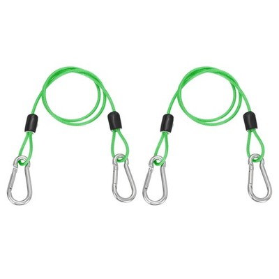 2Pcs 1.6ft (19.7'') Security Steel Cable with Snap Hook for Travel, Clear Green