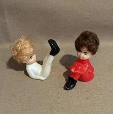 2 Vintage HONG KONG Cake Decorations Toppers Posing Doll Dolls