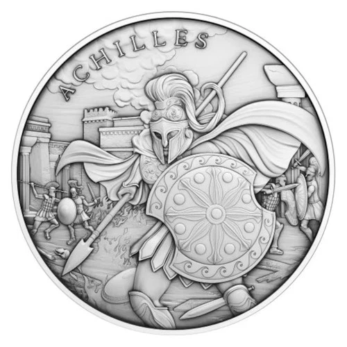 Silver 1 oz Legendary Warriors: Achilles Round BU
