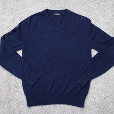 Naadam Sweater Mens XS Blue 100 Cashmere V-Neck Long Sleeve Pullover