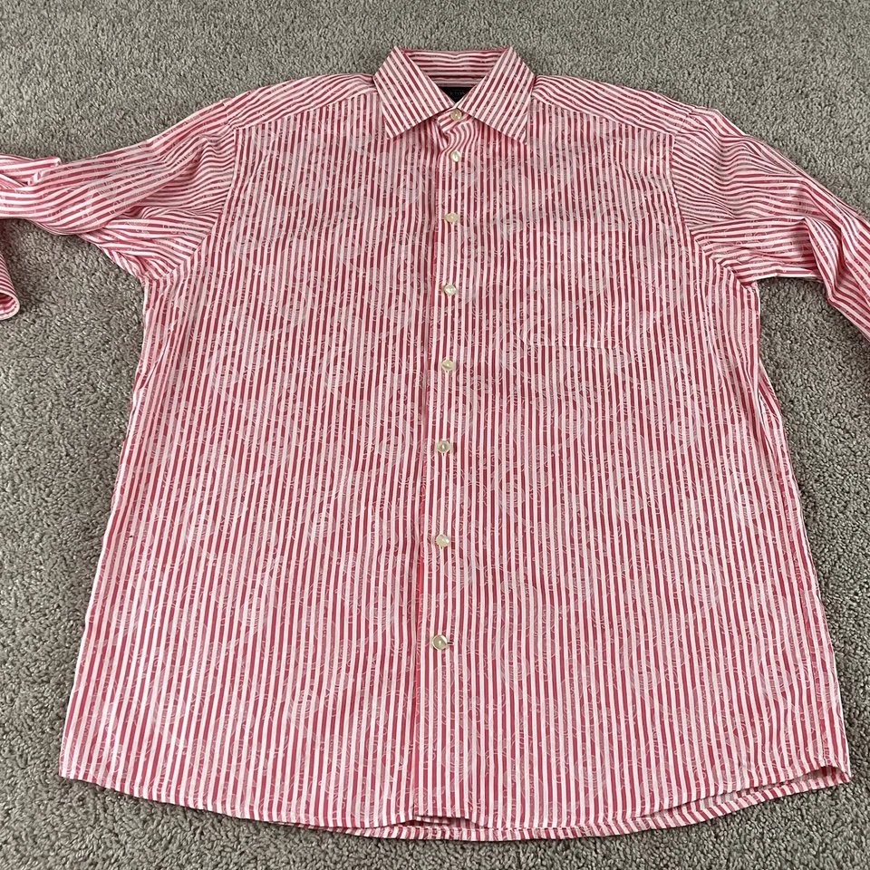 Рубашка мужская Eton 16,5 42 красная в полоску с узором пейсли воротник на пуговицах E65 - Изображение 2 из 4