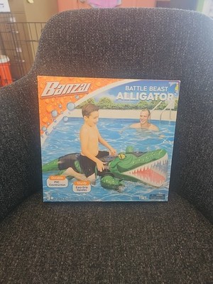 NIB Banzai Battle Beast Alligator 16'' H x 26'' W x 62'' Inflatable Pool-Time FUN!