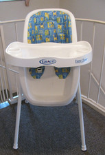 Graco Reclining High Chair Blue/White with Tray and Safety Harness