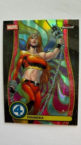 2026 Topps Marvel Finest The Fantastic Four Thundra BL-088 Black 037/150