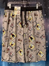 Sponge Bob Men  s Sleep Shorts Marked XL 40-42 Nickelodeon Runs Small L 38-40 