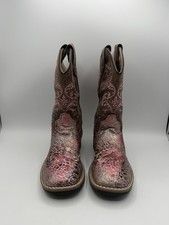 Shyanne Girls Pink Western Cowboy Boots Square Toe Size 12D Preowned