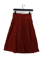 Ines De La Fressange X Uniqlo Women's Midi Skirt S Brown 100% Cotton Midi A-Line