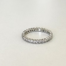 925 Sterling Silver Clear CZ Sparkly Eternity Band Ring Size 7.75