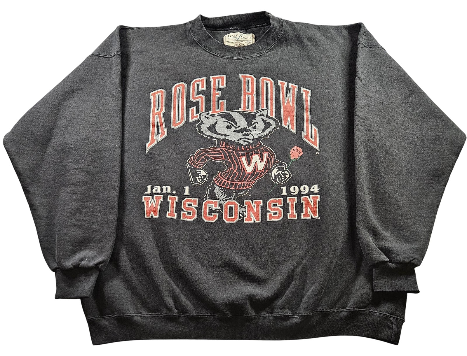 Vintage Wisconsin Badgers Sweatshirt Mens XL NCAA Football Rose Bowl 1994 90s