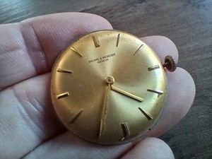 Vintage Men's Watch Movement w/ Dial Baume & Mercier Geneve for Parts or Repair